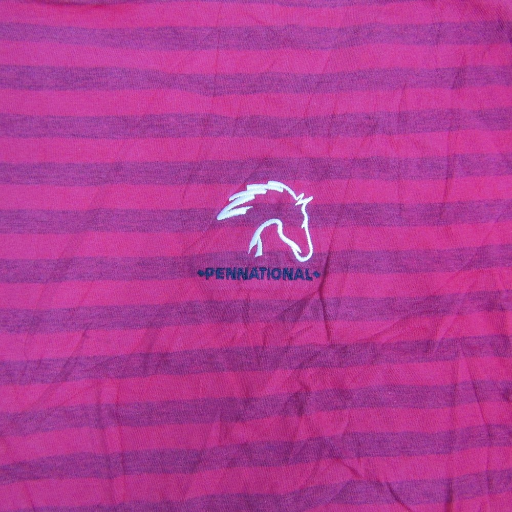 Penn National Horse Show Shirt Mens Large Red Striped Mock Neck Equestrian 90s - Picture 3 of 6